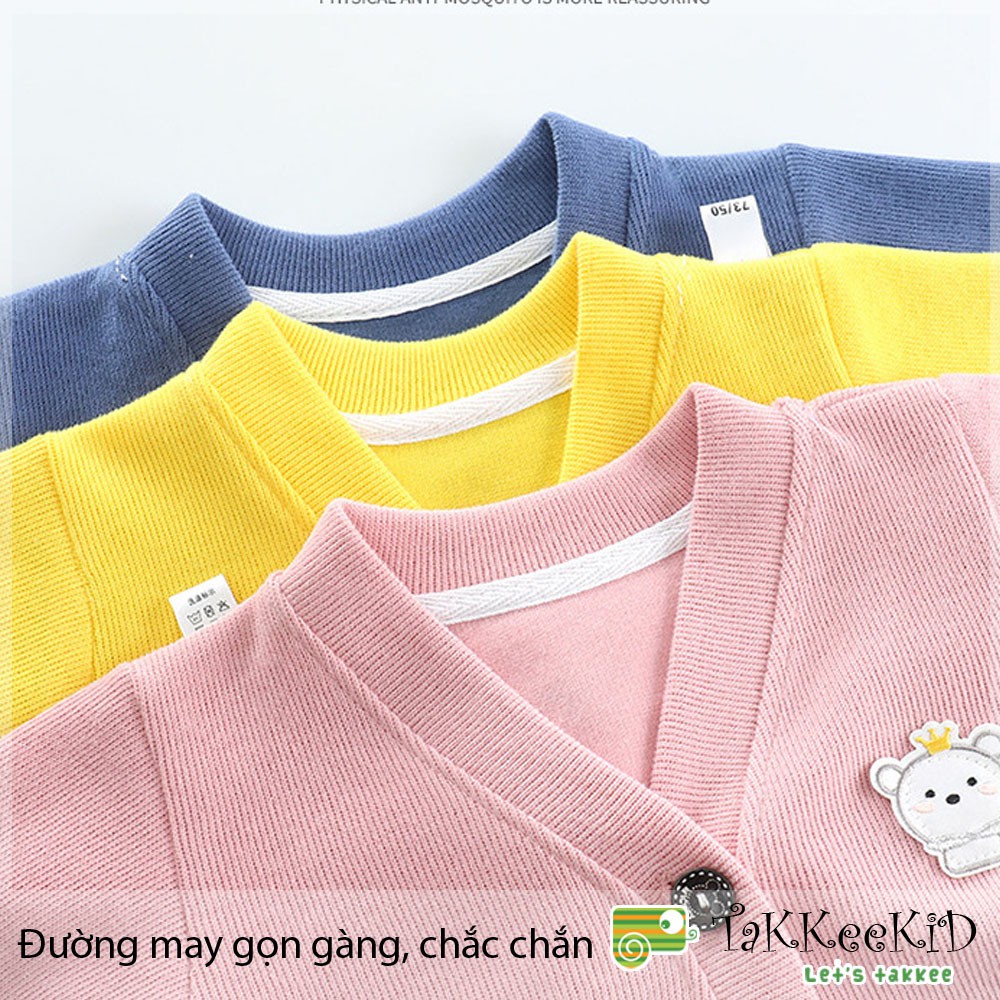 Áo Khoác Len, Áo Khoác Cardigan Len Cho Bé Phong Cách Hàn Quốc Hàng Loại 1 Chất Đẹp 4 Màu, Size 7 đến 20kg