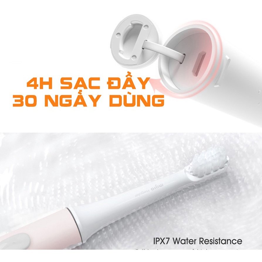Bàn Chải Điện ⚡FreeShip⚡ Bàn Chải Điện Xiaomi Mijia T100 Bảo Vệ Nướu, Pin Sạc, Kháng Nước ipx7 Bảo Hành 1 Năm