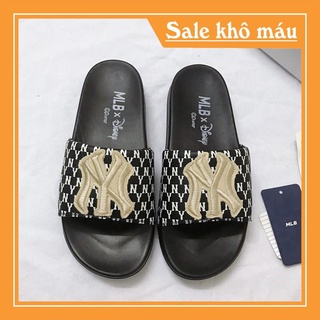 Dép Quai Ngang MLB NY Black, Dép Thời Trang Unisex Nam Nữ MLB NY Black