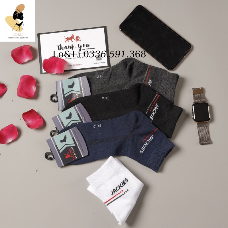 Tất nam cao cổ vải cotton chống hôi chân, kháng khuẩn, siêu ôm chân - tất đá bóng - Hàng thương hiệu JACKIES 17