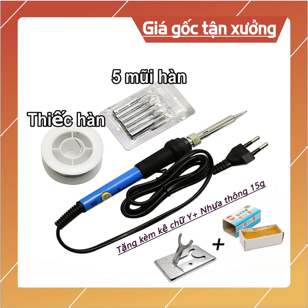 Mỏ hàn điều chỉnh nhiệt độ TQ936 60w 220V(kèm 5 đầu mũi hàn + 30g thiếc + đế Y)
