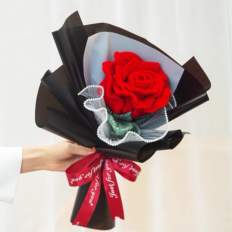 DIY Gói Nguyên Liệu Móc Chậu Hoa Hồng Len Bự 🌸🌷🌺 - Quà Tặng Handmade Tự Làm Ý Nghĩa