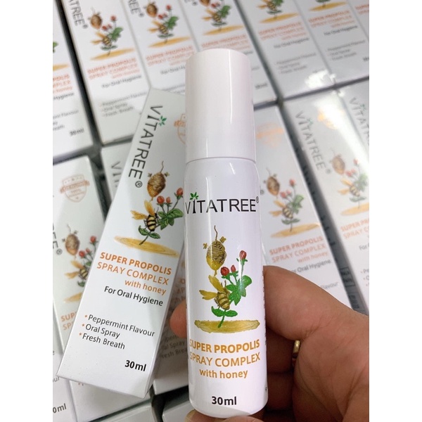 Xịt Keo Ong Vitatree Manuka Honey Úc 25ml, date 2/2024