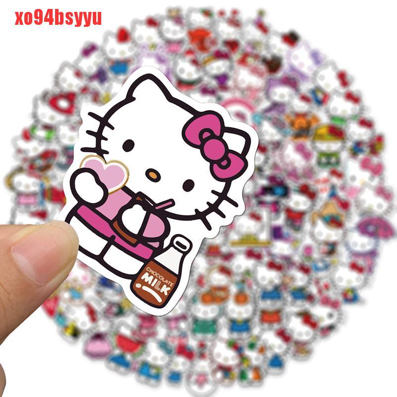 Set 100 Sticker Dán Hình Hello Kitty Dễ Thương