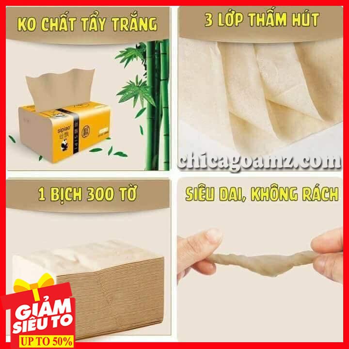 Giấy ăn gấu trúc SIPIAO (1 gói 300 tờ)