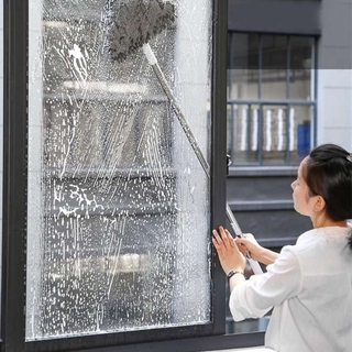 Cây Lau Kính Đa Năng Hình Tam Giác Có Thanh Gạt Nước Tiện Lợi