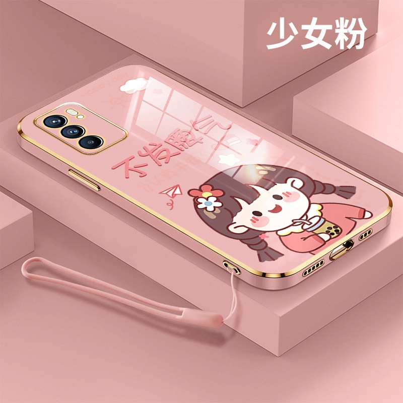 Ốp Điện Thoại Viền Thẳng Mạ Điện Hình Cô Gái Cho Oppo F1S F11 F11pro F9 / F9 PRO Oppo k3 Oppo F7 Oppo F5