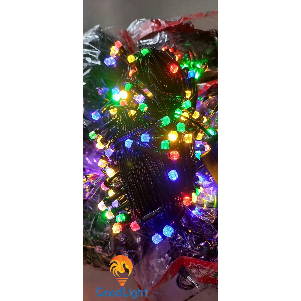 Dây đèn led trang trí 50m điện 220V chớp nhiều màu trang trí noel, trang trí ngoài trời, trang trí tết