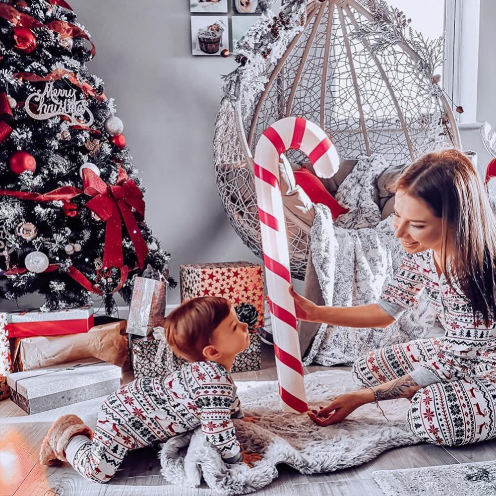 Inflatable Christmas Candy Cane Stick Balloons / Santa Crutches Balloon Decor for Xmas Decoration