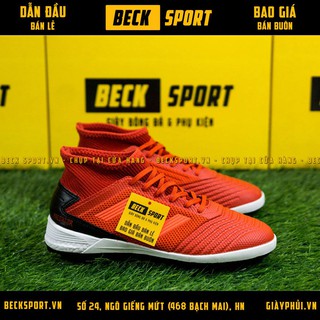 Giày Bóng Đá Trẻ Em Predator 19.3 Đỏ Vạch Đỏ Đế Boost Cao Cổ TF