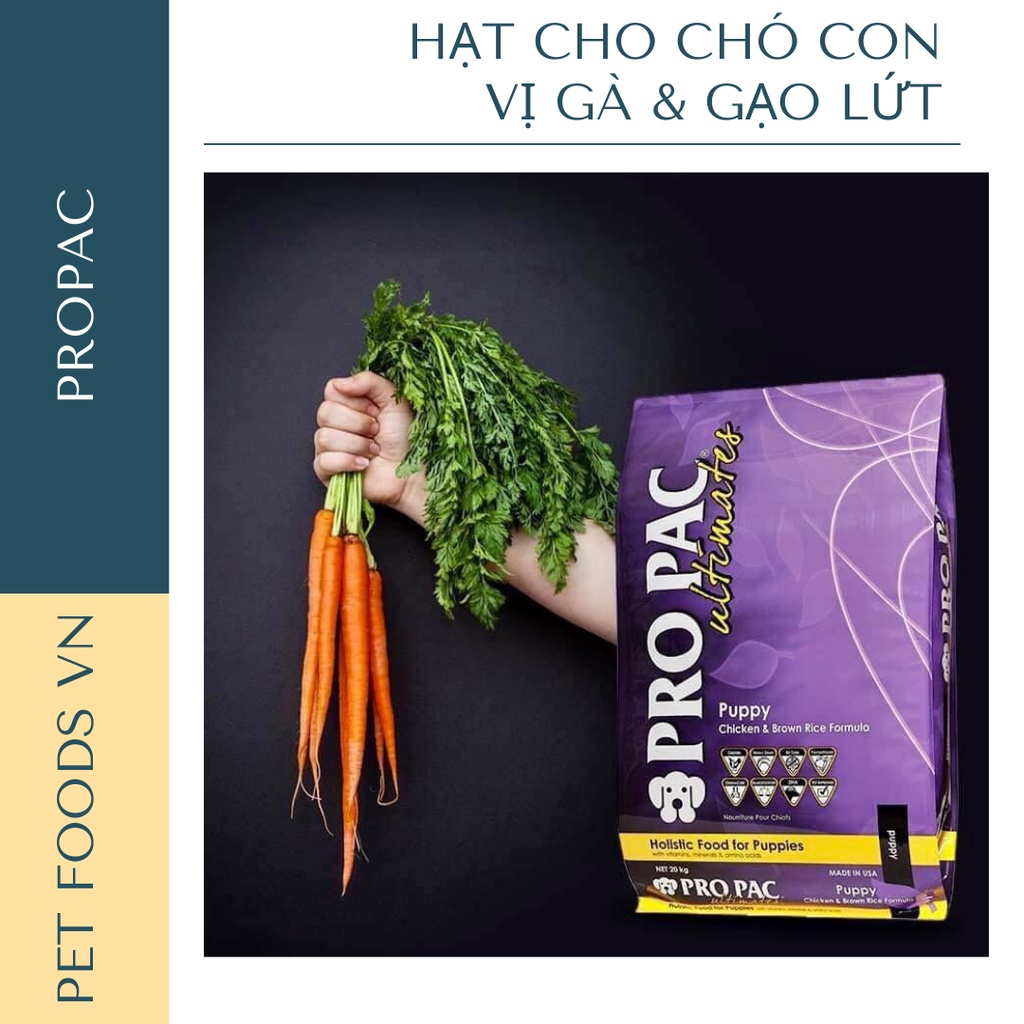 Hạt cho chó con PROPAC Puppy Chicken &amp; Brown Rice 2,5kg vị Gà &amp; Gạo Lứt