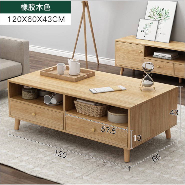 Bàn sofa phòng khách 1m2x60cm, bàn trà gỗ để phòng khách BGA024