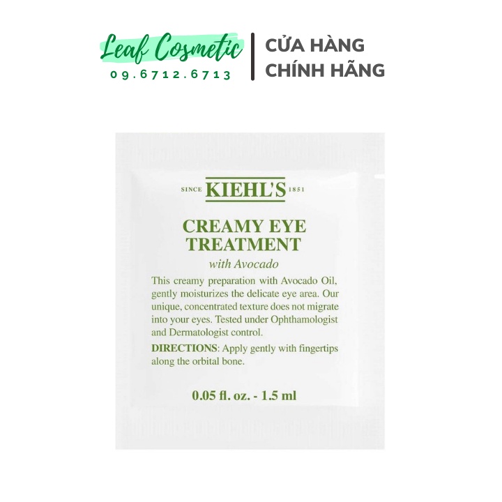 [ Sample - 1.5ml ] Kem mắt bơ giảm thâm, giảm bọng mắt Kiehl.s Creamy Eye Treatment With Avocado mini