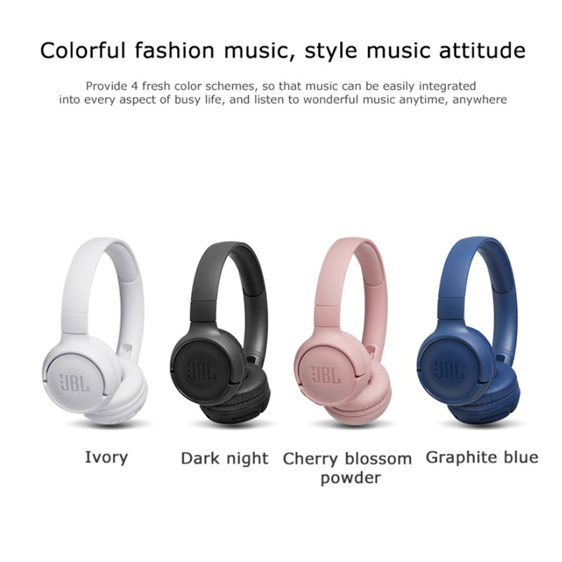 JBL T500BT Headphone Deep Bass Sound Sports Game Bluetooth Headset with Mic Noise Canceling Foldable Earphones