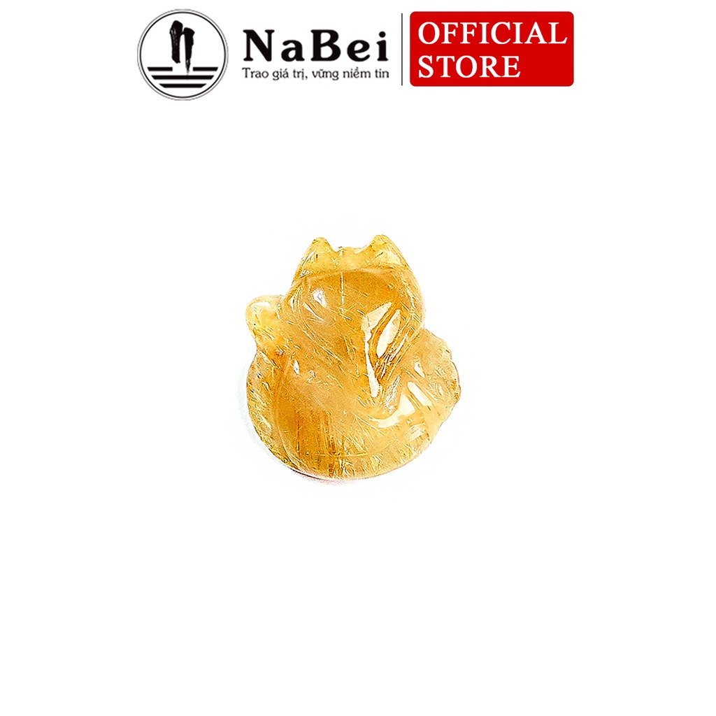 Mặt Hồ Ly Thạch Anh Tóc Tự Nhiên Điêu Khắc Làm Vòng Cổ Và Nhẫn Cho Nữ NB148 - Phong Thuỷ NaBei Store