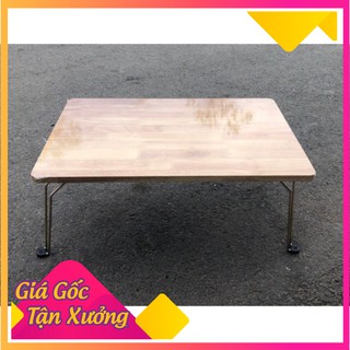 Bàn gấp gỗ cao su chân bóp vàng 40x60