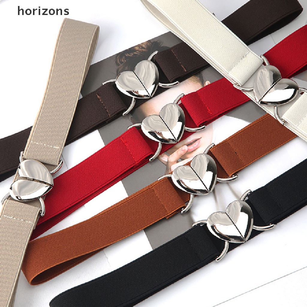 [horizons] Thắt Lưng Co Giãn Khóa Kim Loại Hình Trái Tim Trang Trí Đầm / Áo Len (h)