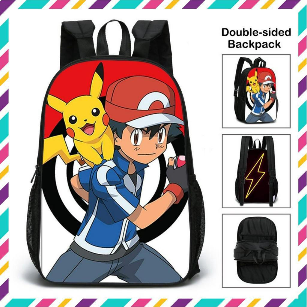 Balo đi học, balo học sinh cấp 1 hoạ tiết pikachu, balo pokemon, balo thời trang cho học sinh