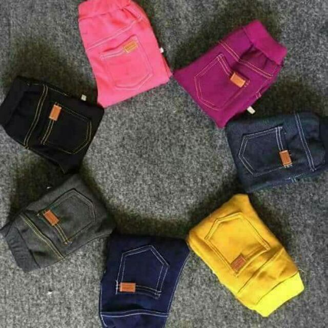 Quần Nỉ Giả Jean Giả Bò Nhiều Màu Cho Bé 8-14kg Dày Dặn Phong Cách Cực Ấm