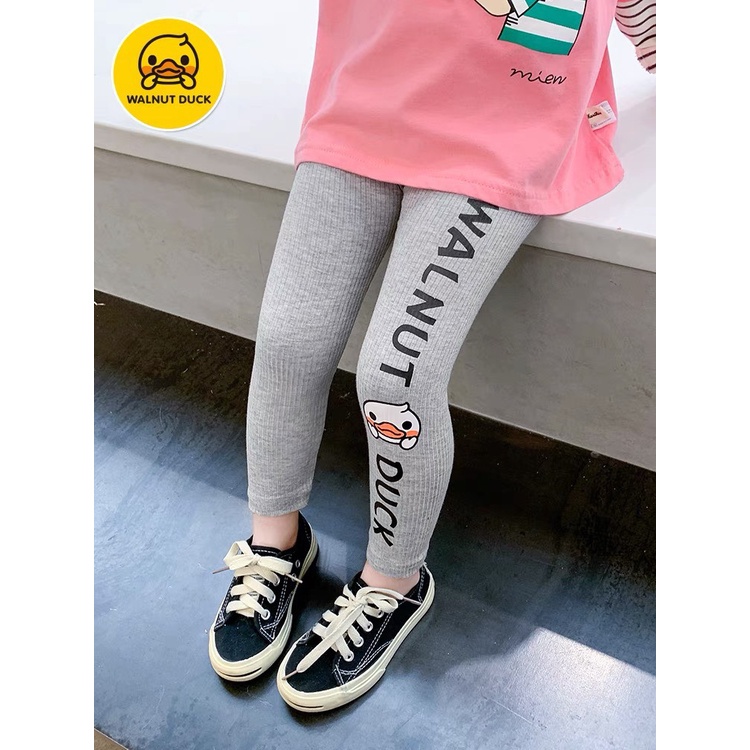 Quần legging bé gái FUHA chất len tăm in họa tiết hình vịt Duck nhiều màu