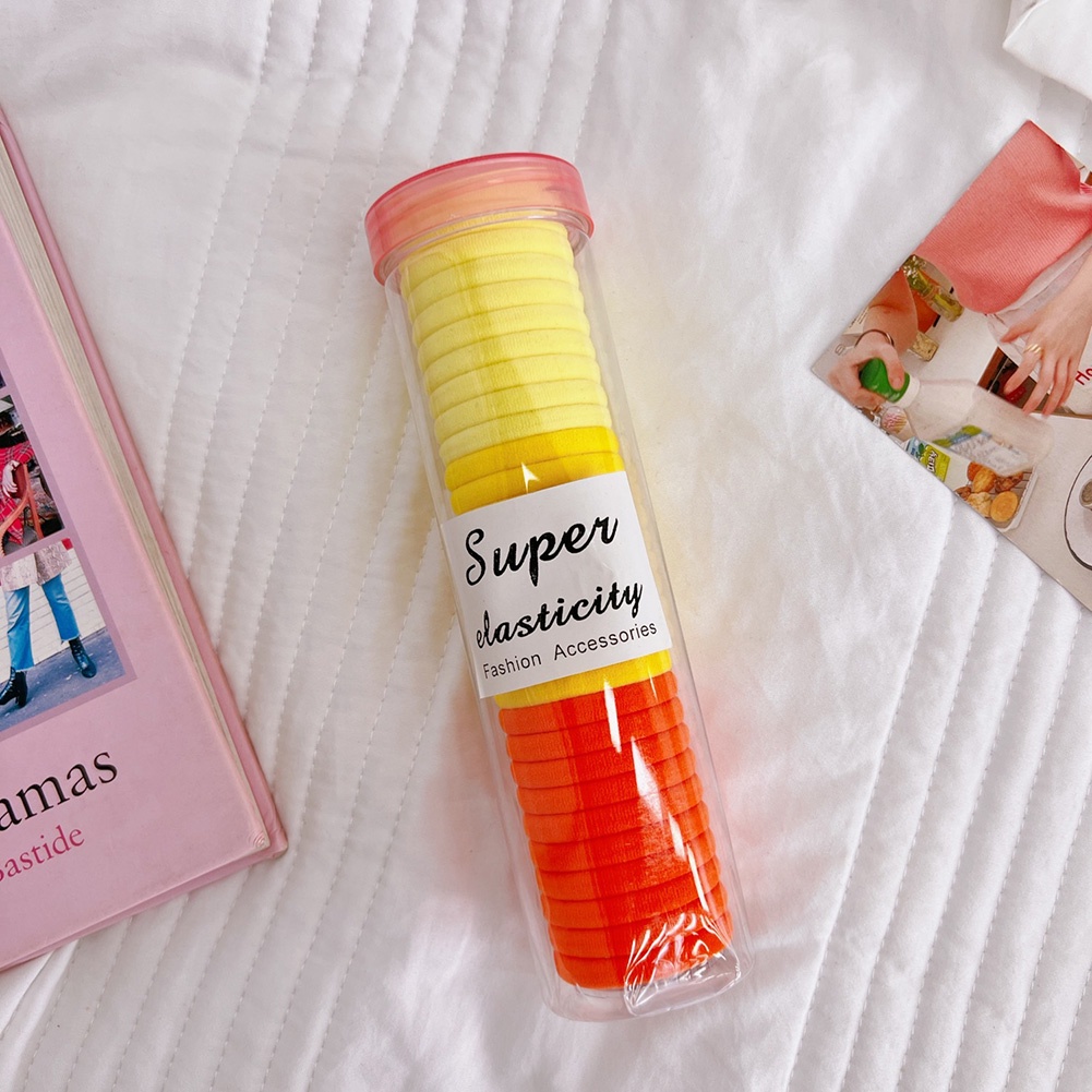 Set 30 Dây Chun Buộc Tóc Màu Sắc Kẹo Ngọt Siêu Bền Không Làm Tổn Thương Tóc