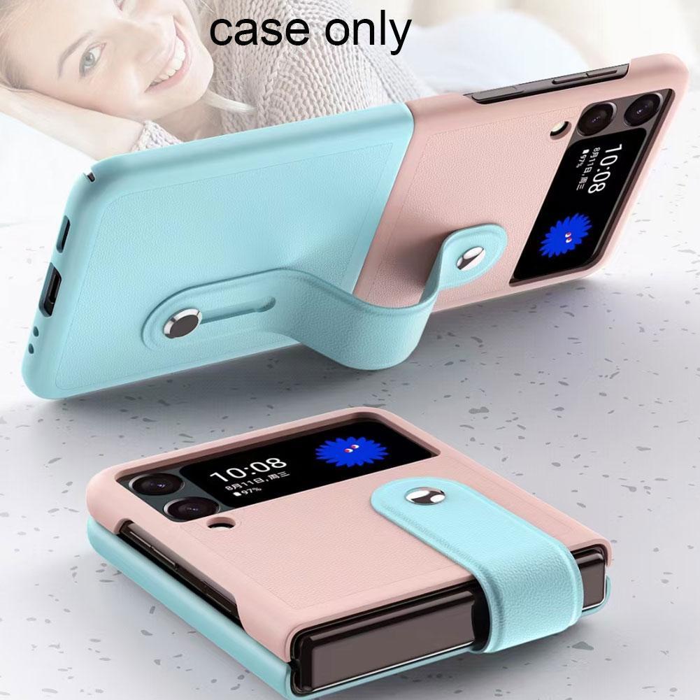 Ốp Điện Thoại PC Cứng Phối Màu Tương Phản Kèm Giá Đỡ Chống Sốc Cho Samsung Galaxy Z Flip3 5G Funda/Samsung Galaxy Z Flip3