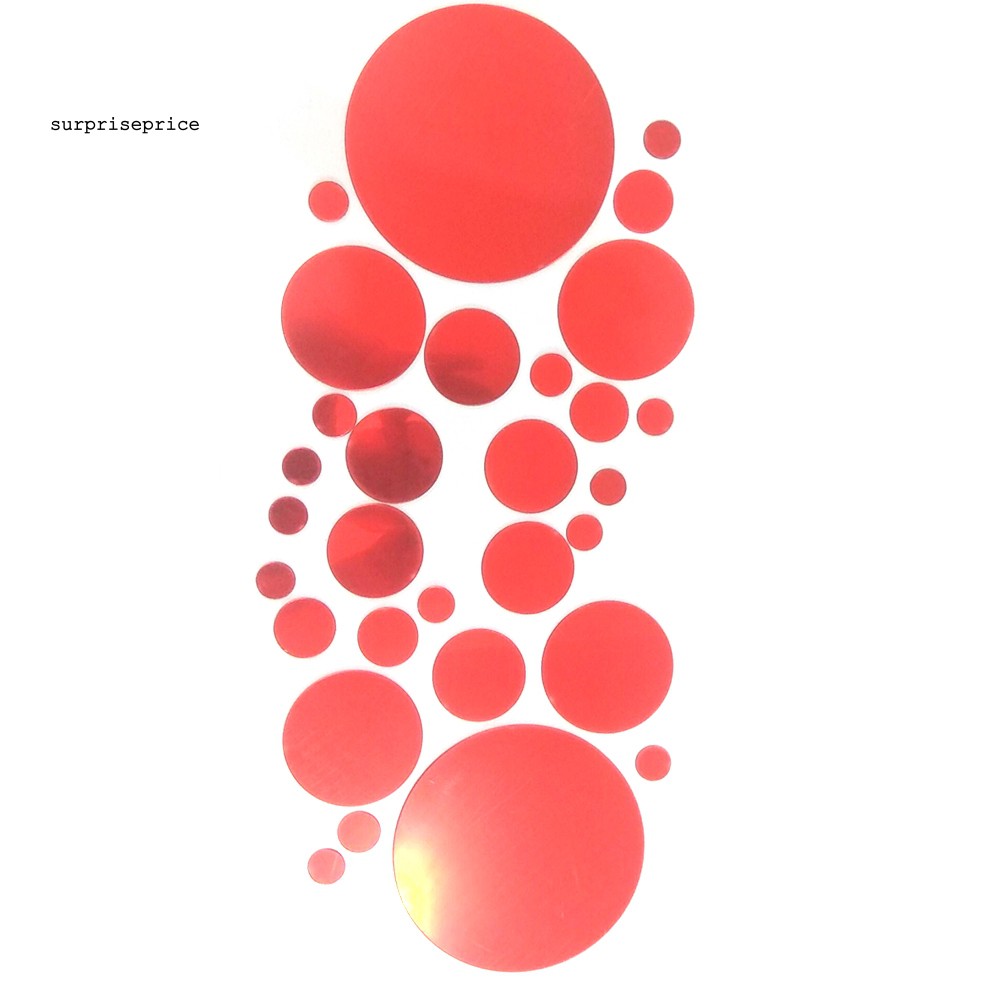 Set 30 Miếng Dán Tường Hình Tròn Tráng Gương 3d Độc Đáo Tiện Lợi