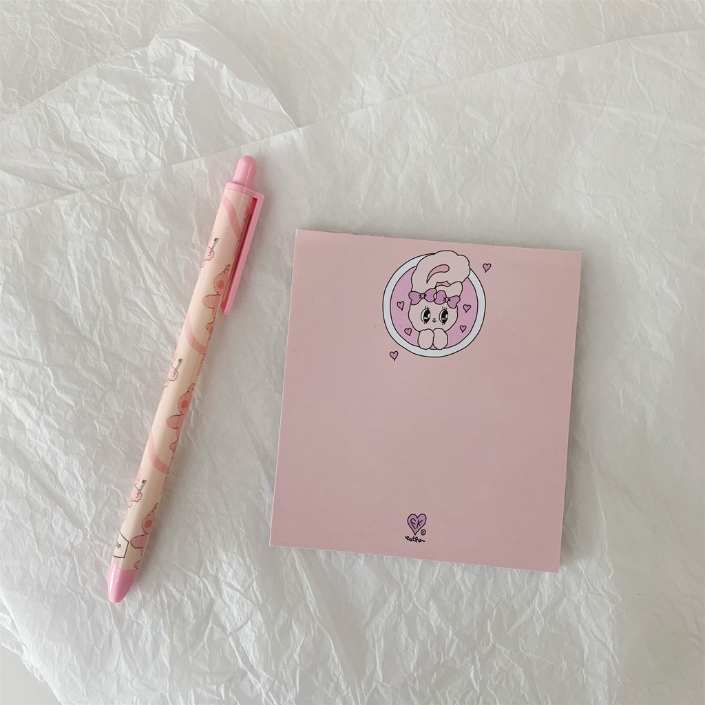 Giấy ghi chú màu hồng hình chú thỏ dễ thương đáng yêu