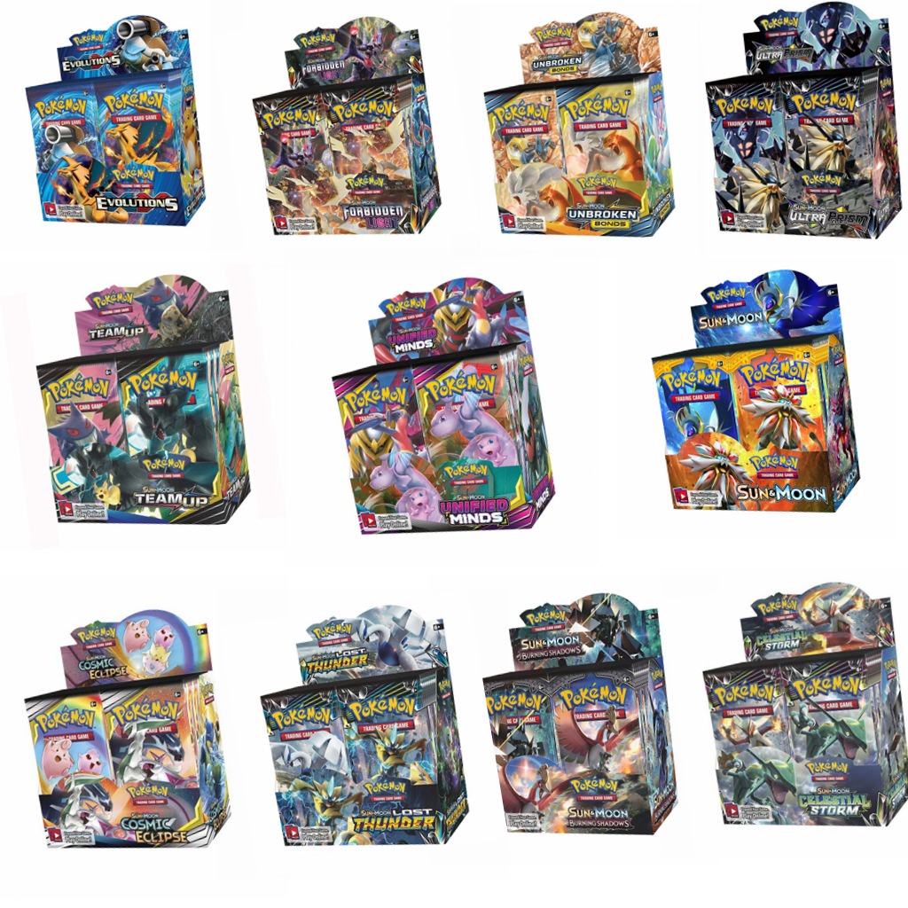 Hộp 324 Thẻ Bài Pokemon Phiên Bản Tiếng Anh Rực Rỡ