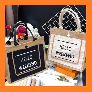 Túi cói Hello Weekend 35cm - túi xách nữ thời trang cao cấp