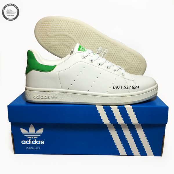 Giày Thể Thao Nam Nữ Stan Smith Gót Xanh Và Đen