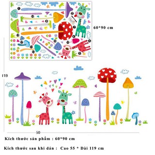 Decal nai và nấm DLX1455
