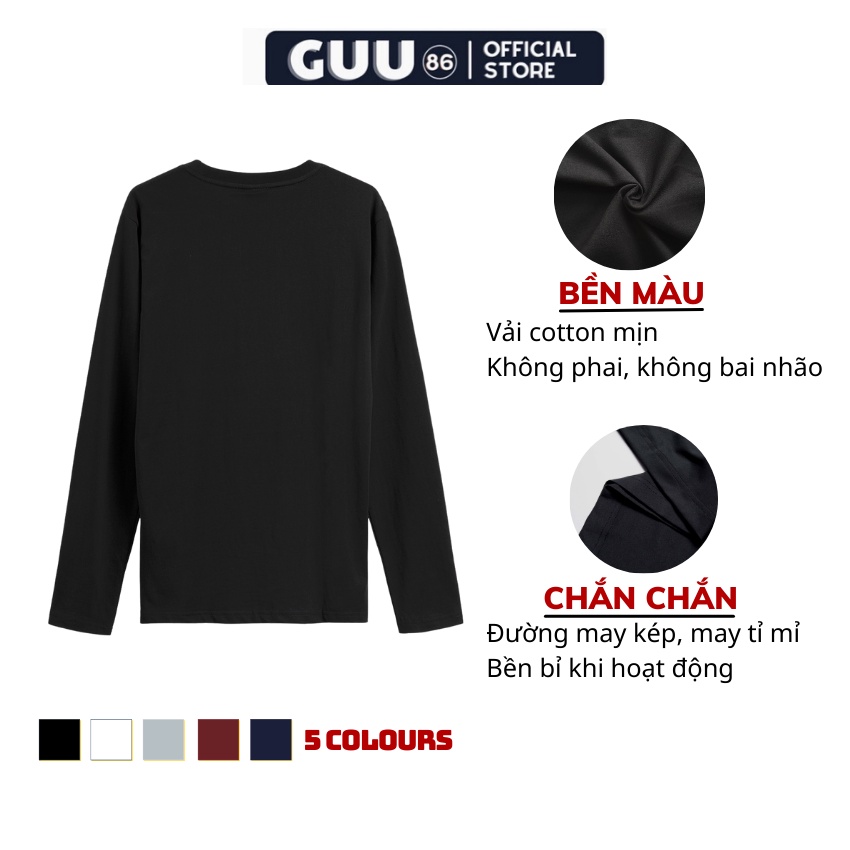 Áo thun nam dài tay cổ tròn cao cấp COTTON dáng thể thao co dãn thoáng mát nhiều màu