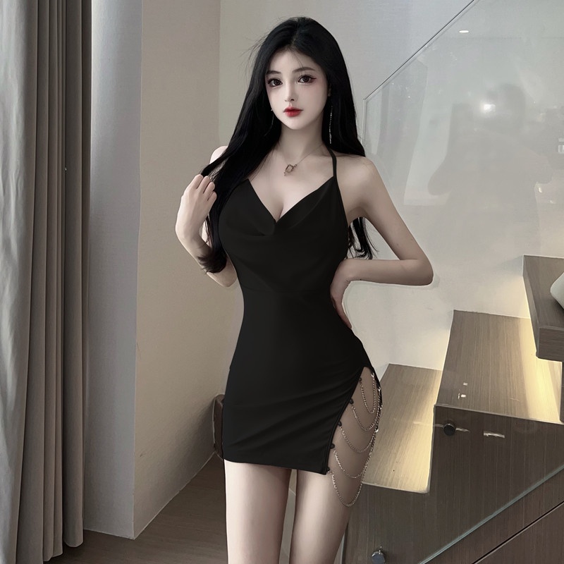 Đầm Ôm Hai Dây Màu Sắc Đơn Giản Thời Trang Gợi Cảm Cho Nữ