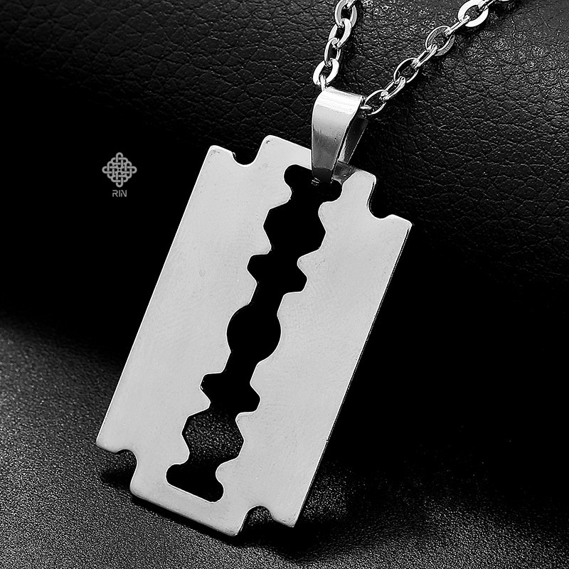 Mặt dây chuyền lưỡi lam, Phụ kiện trang sức Unisex cá tính thép không gỉ (titanium), trangsucmoiluatuoi.RIN