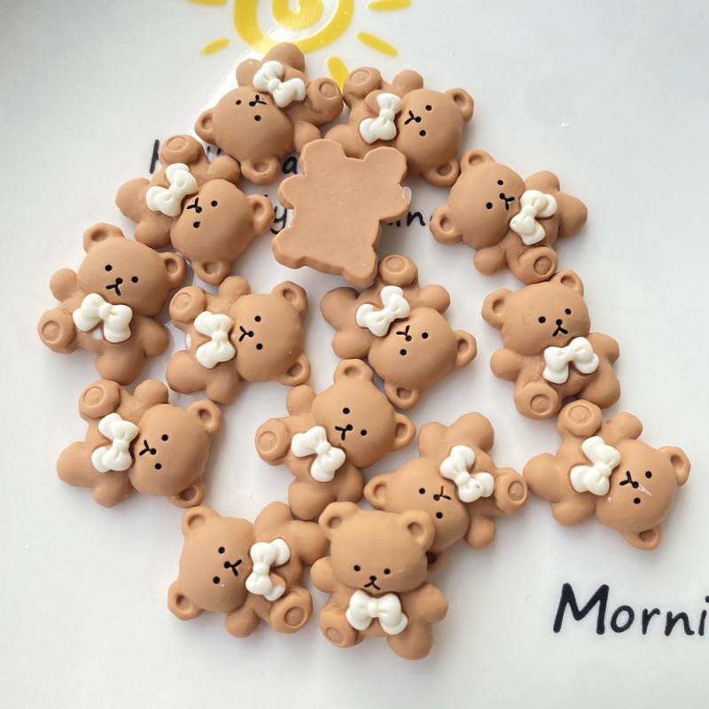 Phụ Kiện Kẹp Tóc / Điện Thoại Hình Gấu / Thỏ Bằng Nhựa Resin Nhiều Màu Diy