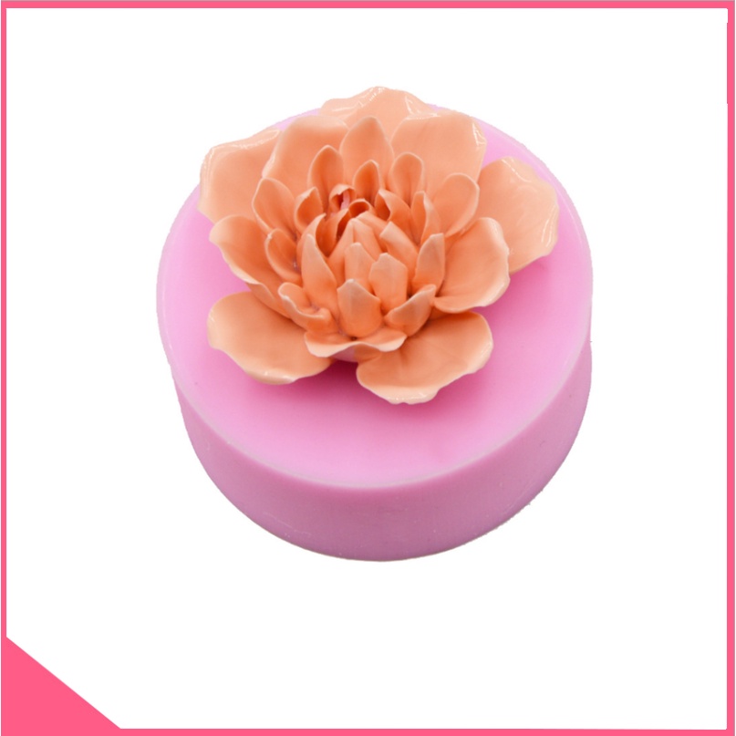 Khuôn silicon 4d làm rau câu hoa mẫu đơn