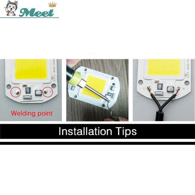 220V LED Floodlight 20W/30W/50W White/Warm Driver Smart Integrated Light Chip COB IC