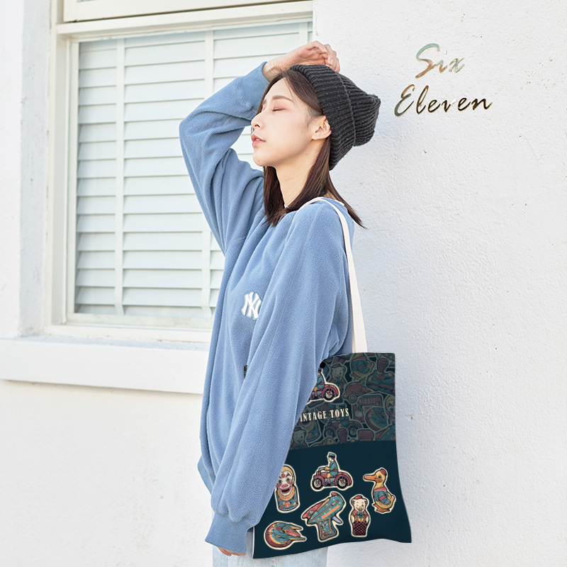 Túi Vải Canvas Sức Chứa Lớn Tiện Lợi Cho Nữ