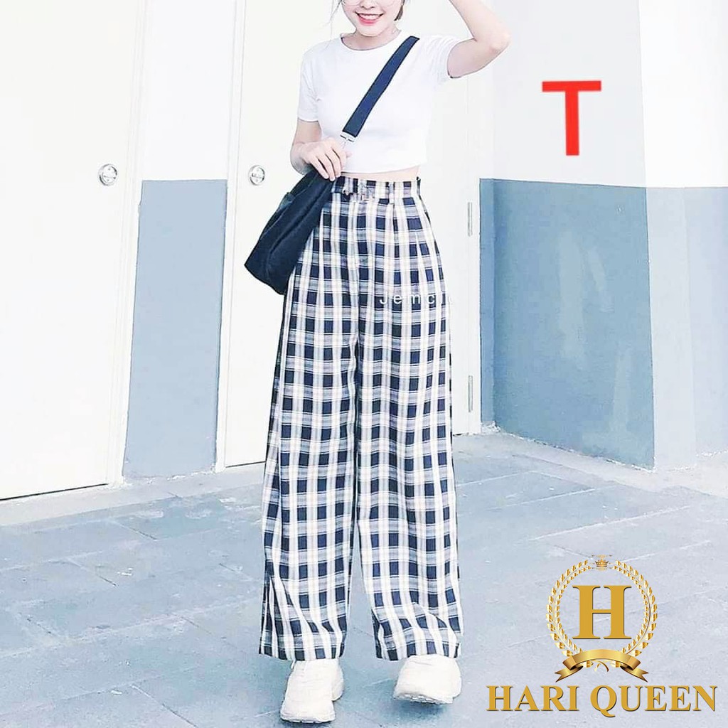 FREE SHIP ĐƠN TỪ 50K Sét quần thô kẻ+áo croptop DTR0620 1