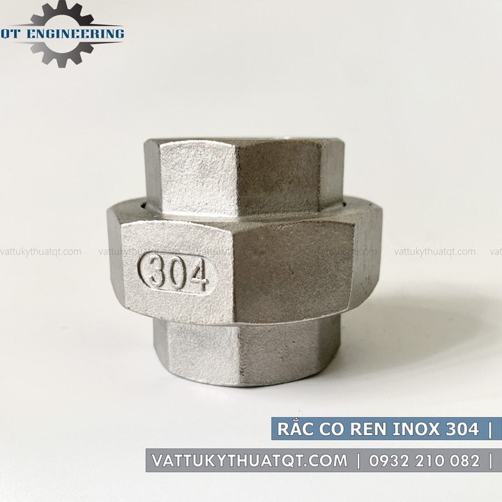 Rắc Co Ren Inox 304 | DN8,DN10,DN15,DN20,DN25 [VATTUKYTHUATQT.COM]