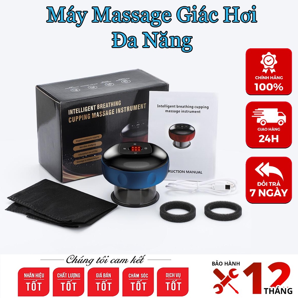 Máy massage giác hơi dùng nguồn USB kết hợp áp suất âm và nhiệt giúp tuần hoàn máu, giảm đau cơ, giảm mỡ thừa
