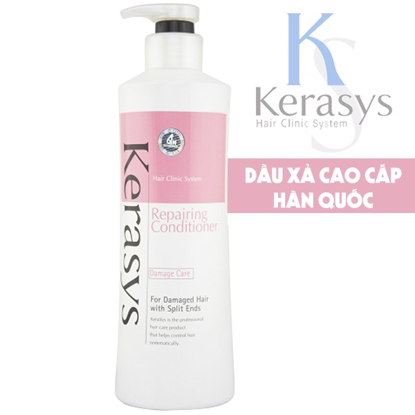 Dầu xả tăng cường độ bóng tóc xơ và rối Kerasys Reparing Cao cấp Hàn Quốc 600ml