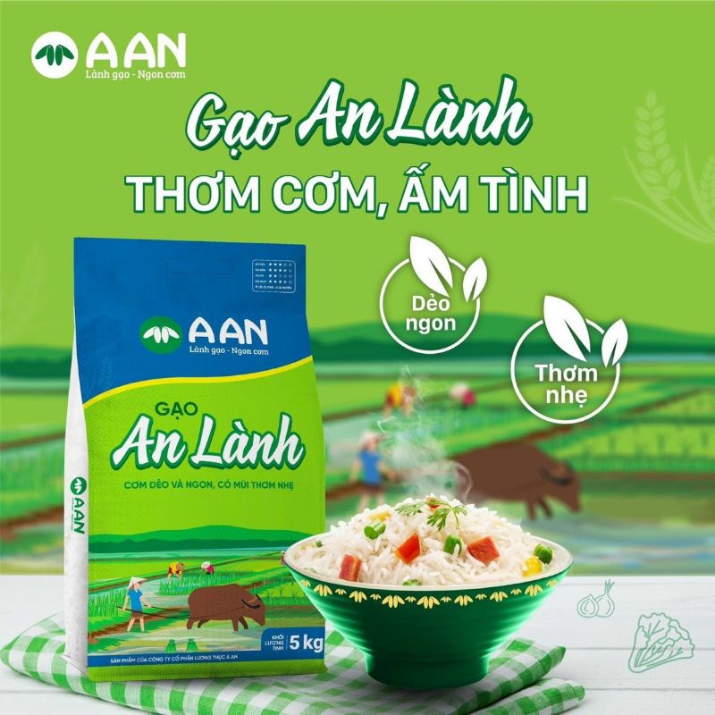Gạo An Lành Túi 5kg ( Mua 20kg Tặng 5 kg Cùng Loại)
