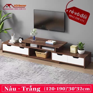 [ 7 MÀU ] Kệ tivi tuỳ chỉnh kích thước LCI-1960,(118-196)*30*39cm, Gỗ MDF chống thấm