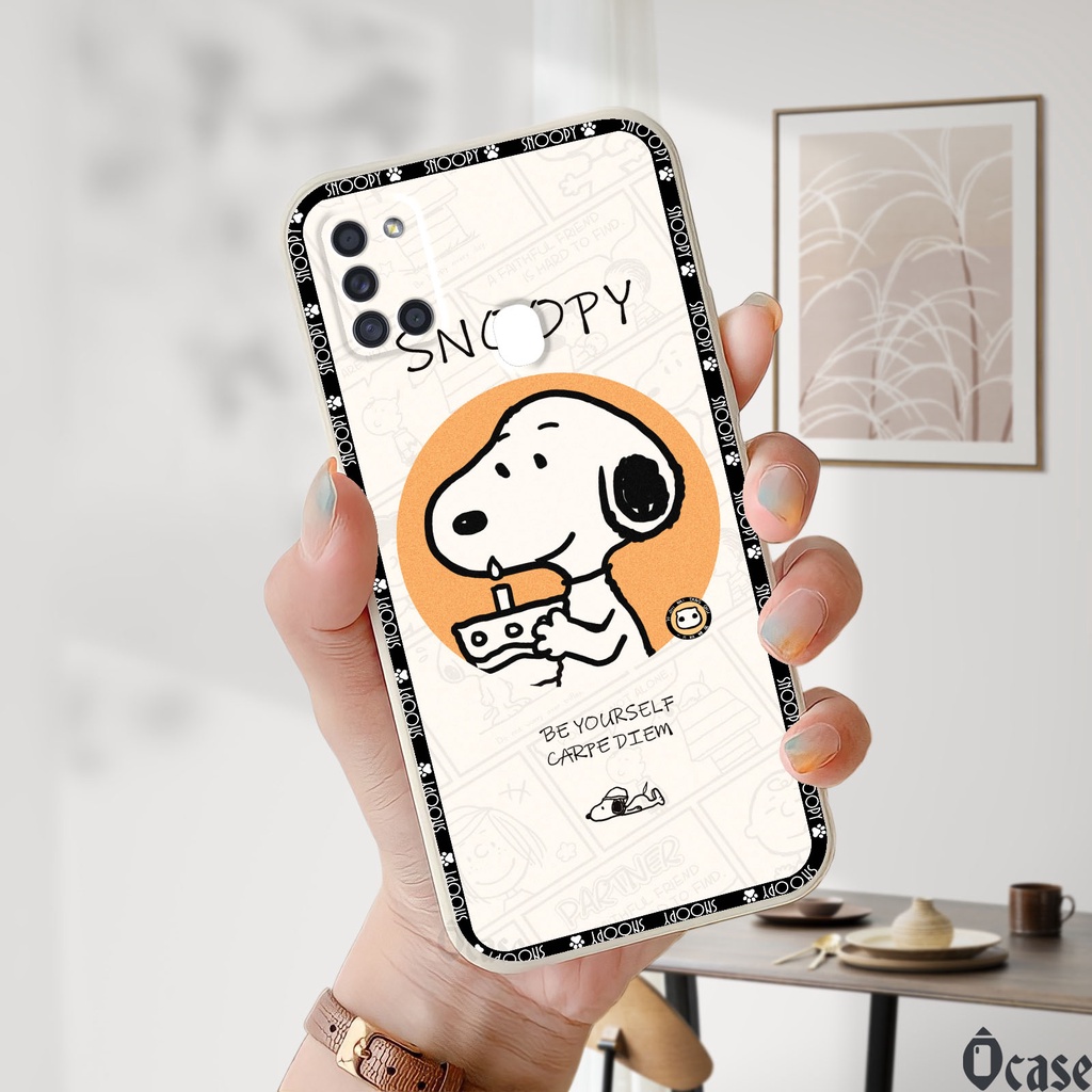 Ốp lưng Samsung A21s / M30s in hình chú chó dễ thương cạnh viền vuông có bảo vệ camera