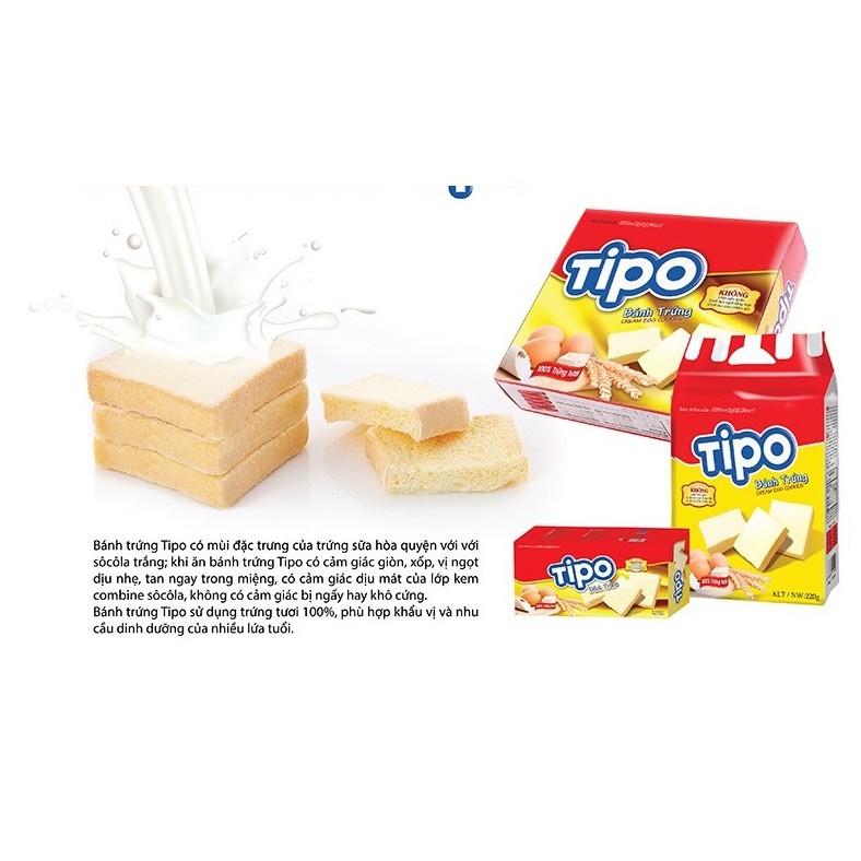 Bánh Trứng nướng Tipo hữu nghị VỊ Kem sầu riêng Gói 220g
