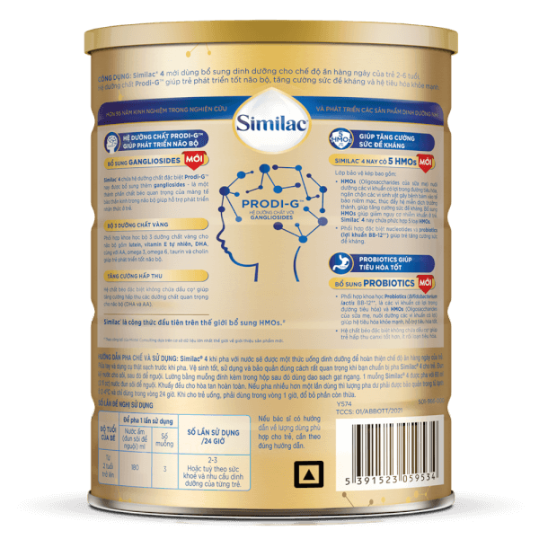Sữa bột Similac 4 900g/lon Dinh Dưỡng 5G Mới