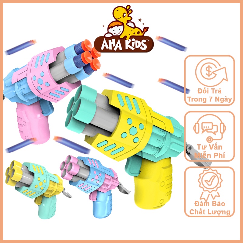 Đồ Chơi Bắn Xốp Cầm Tay Có Bốn Lỗ, Giá Rẻ Cute An Toàn Cho Bé, Tặng Kèm 4 Viên Xốp Mềm, Nhựa ABS