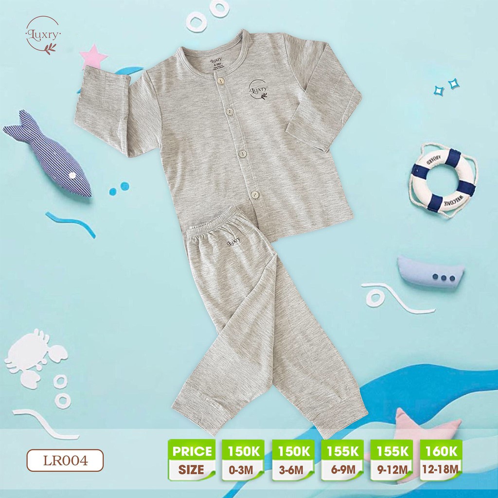 Bộ quần áo dài tay cài thẳng petit sợi tre LUXRY